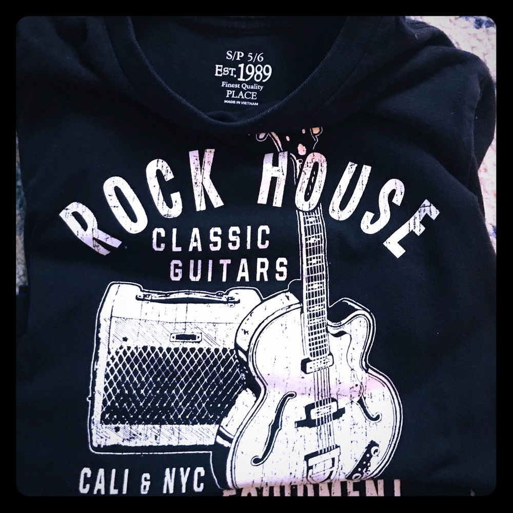 Boys black and white T-shirt. Gently worn